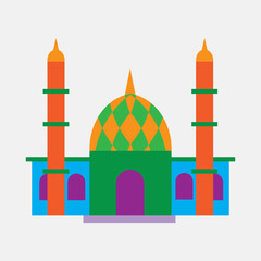 Unique mosque colorful icon design vector illustration
