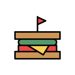 Sandwich, food icon. Simple color with outline vector elements of camping icons for ui and ux, website or mobile application
