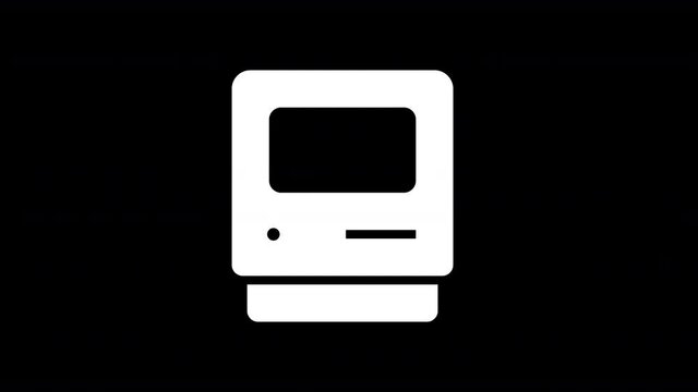 From the Glitch effect arises computer classic symbol. Then the TV turns off. Alpha channel Premultiplied - Matted with color black