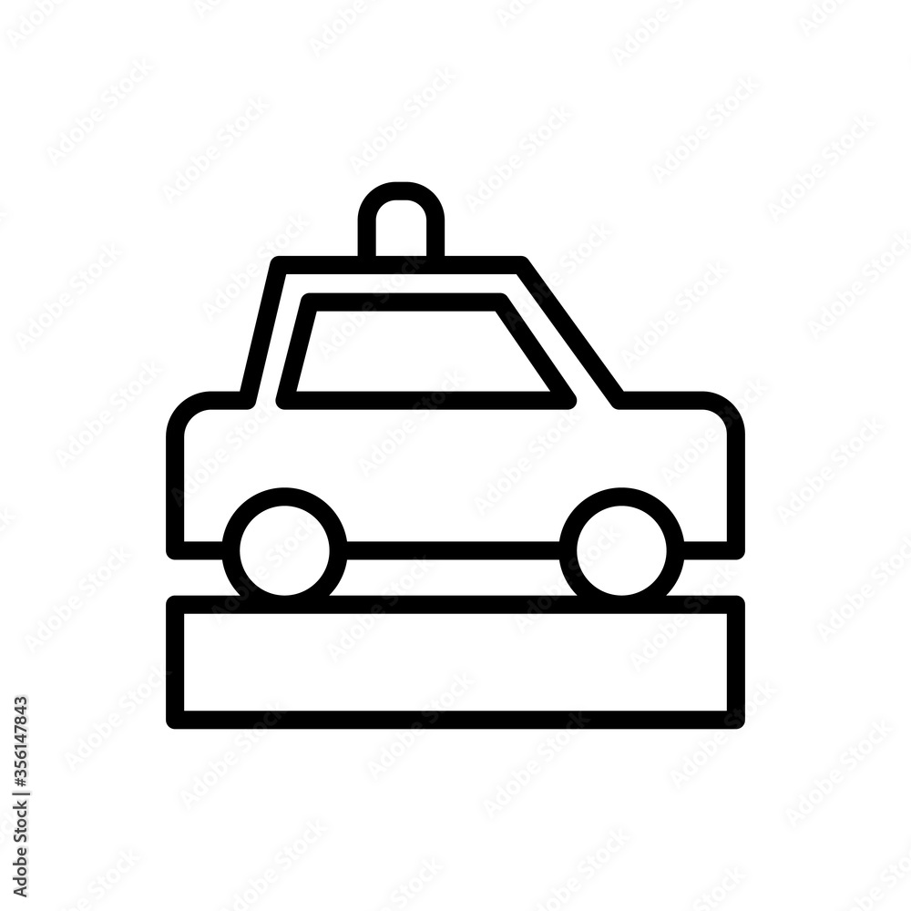 Poster car, siren icon. simple line, outline vector elements of firefighters icons for ui and ux, website o