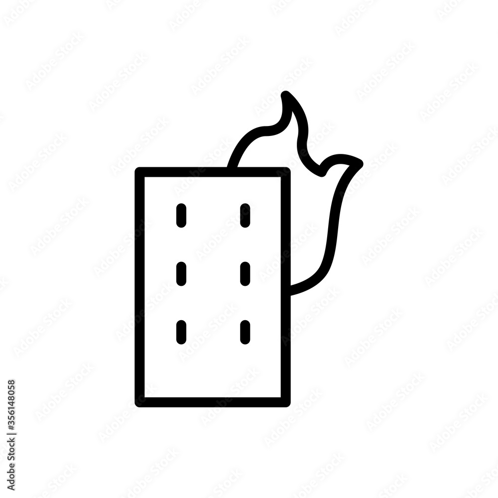 Poster fire, building icon. simple line, outline vector elements of firefighters icons for ui and ux, websi