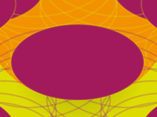 Pink oval on color background lines. 