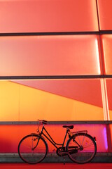 Miasto, Rower, wieczór,  perspektywa, vintage  © Marek