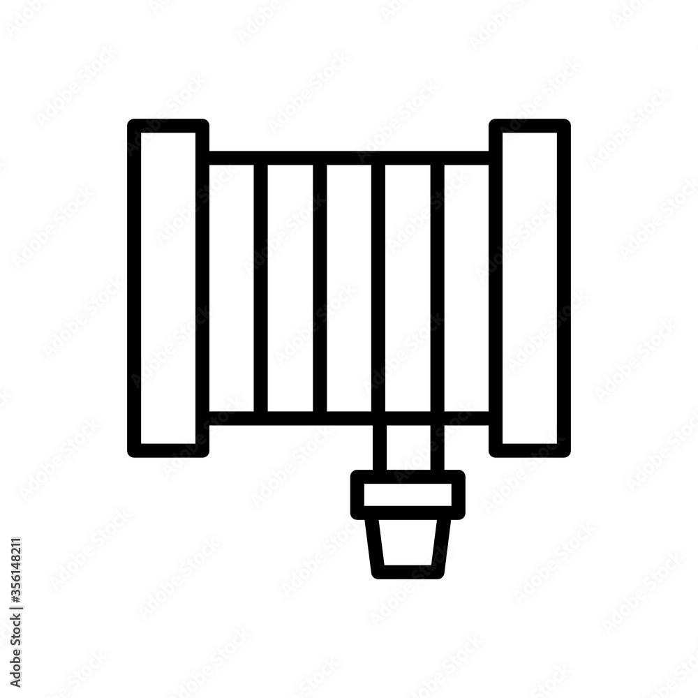 Poster hosepipe, fire icon. simple line, outline vector elements of firefighters icons for ui and ux, websi