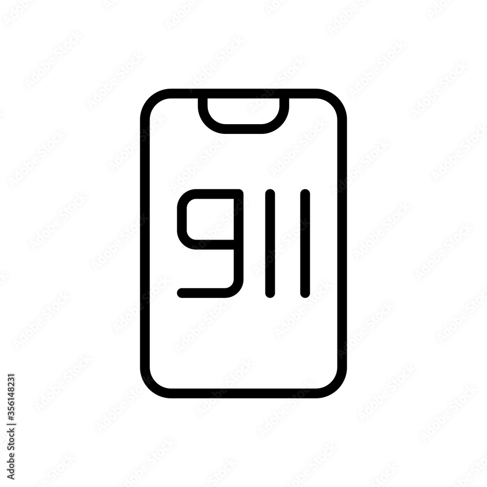 Poster phone, emergency icon. simple line, outline vector elements of firefighters icons for ui and ux, web