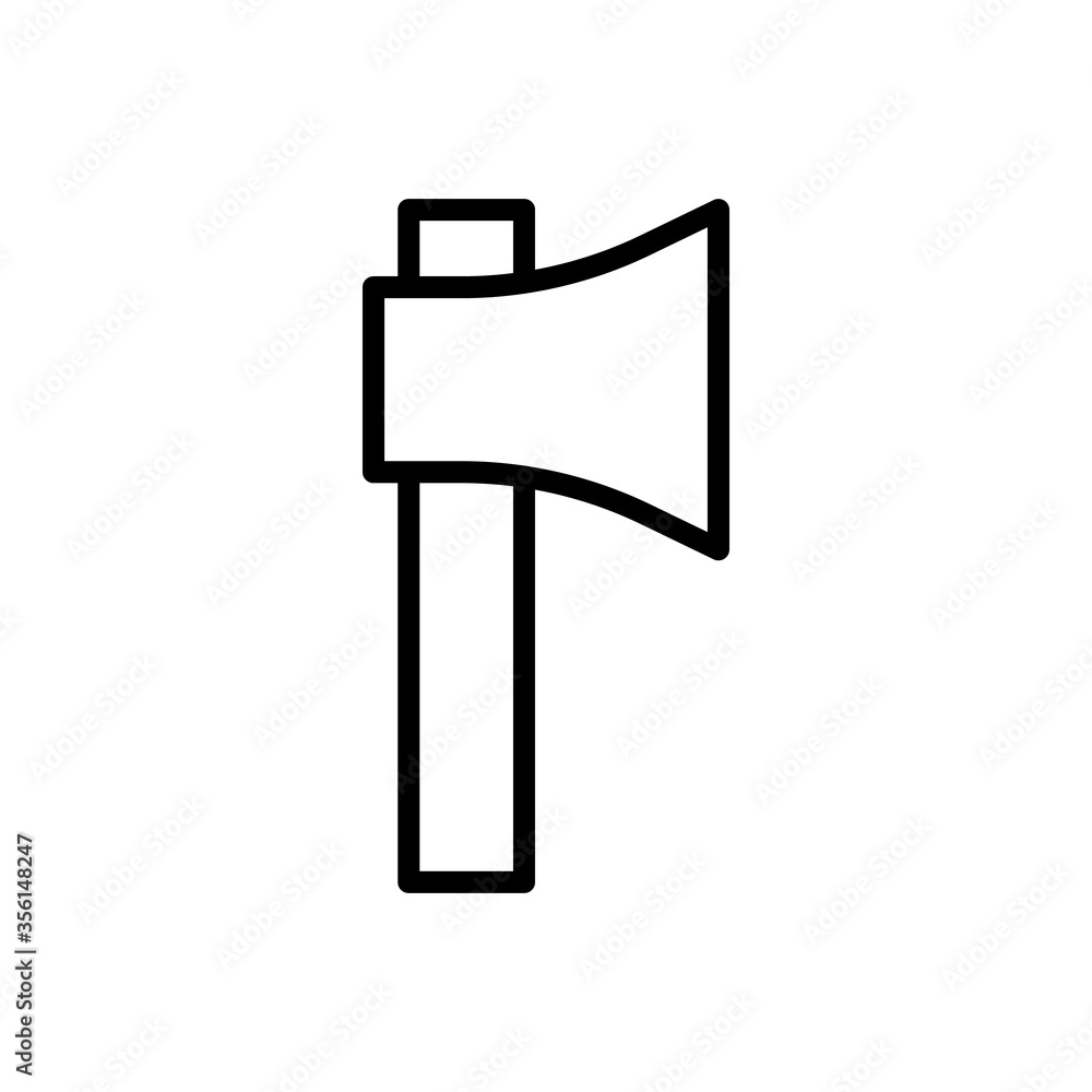 Poster ax, emergency icon. simple line, outline vector elements of firefighters icons for ui and ux, websit