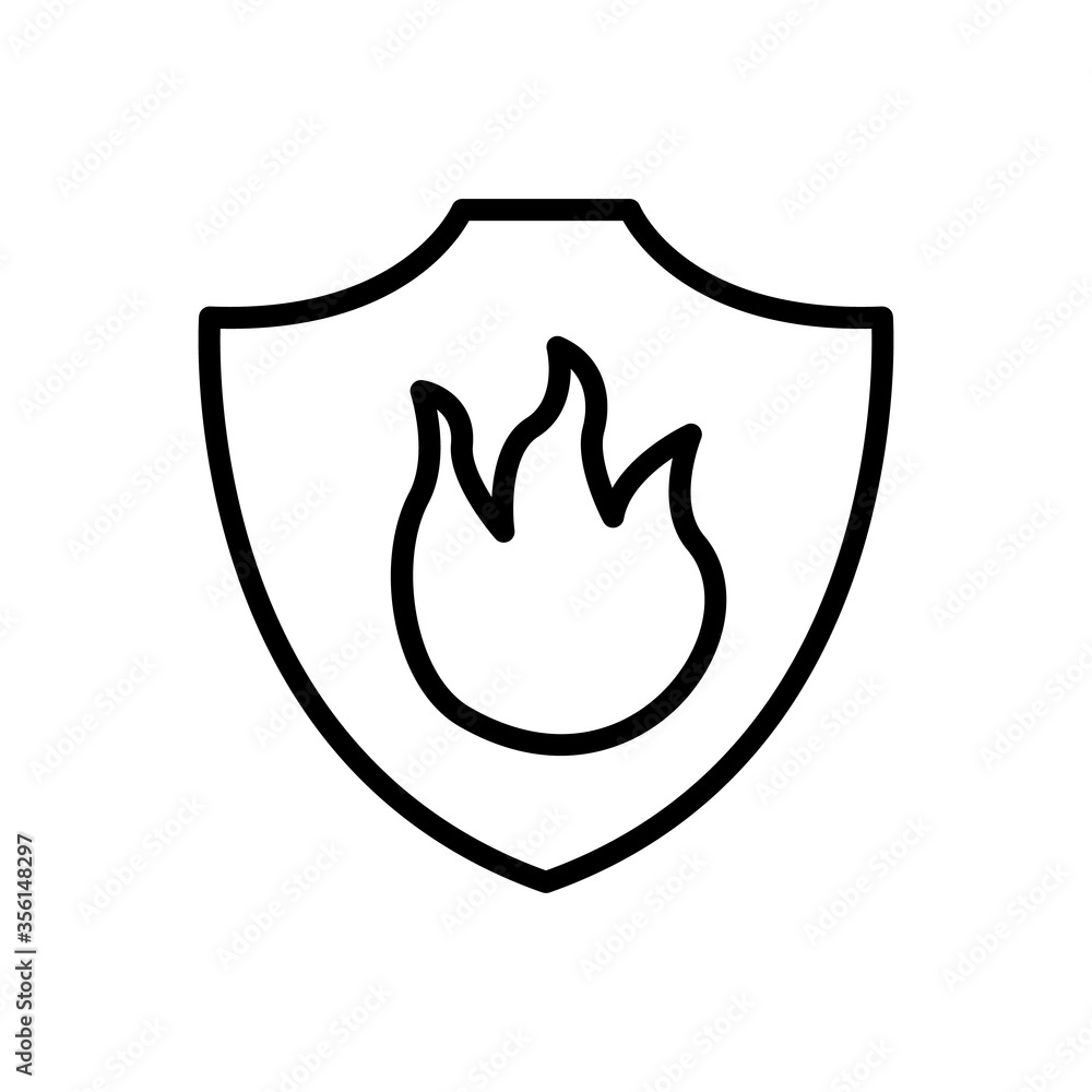 Aufkleber shield, fire icon. simple line, outline vector elements of firefighters icons for ui and ux, website