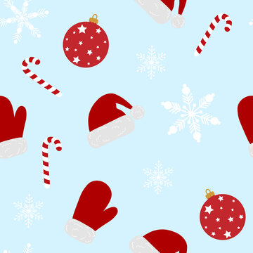 Seamless pattern  Christmas picture elements vector illustration