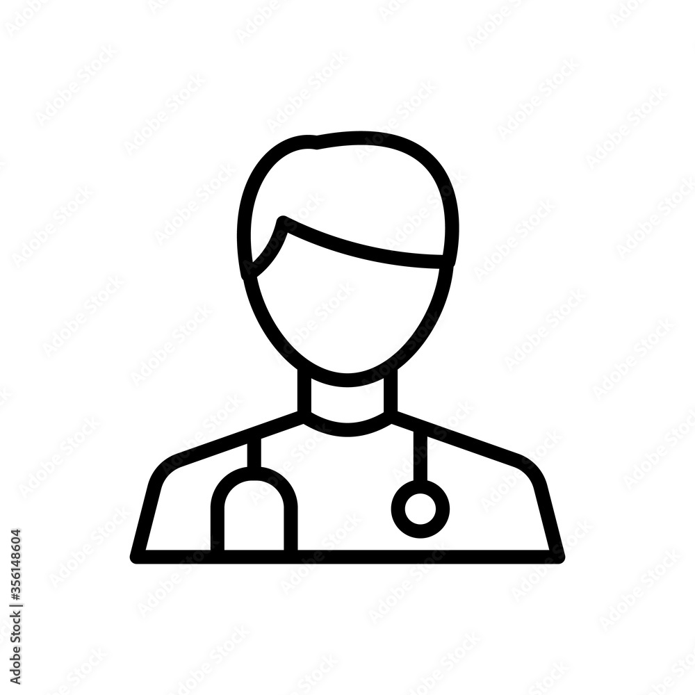 Poster doctor, avatar icon. simple line, outline vector elements of firefighters icons for ui and ux, websi