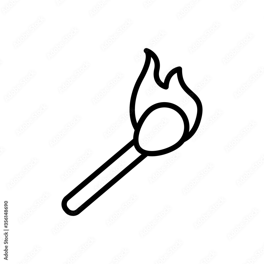 Poster fire, match icon. simple line, outline vector elements of firefighters icons for ui and ux, website 