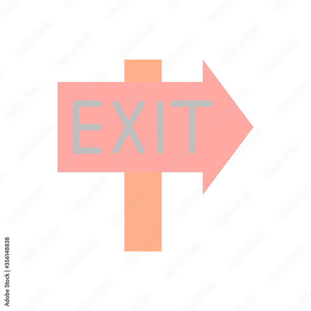 Poster sign, exit icon. simple color vector elements of firefighters icons for ui and ux, website or mobile
