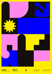 Meta Modern Swiss Aesthetics Poster Design Template