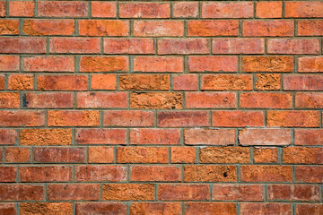 Old grunge brown brick wall background, wallpaper, pattern
