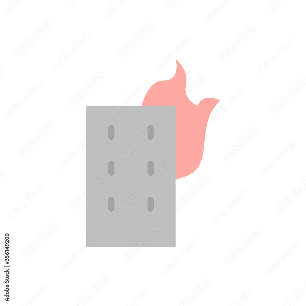 Poster fire, building icon. simple color vector elements of firefighters icons for ui and ux, website or mo