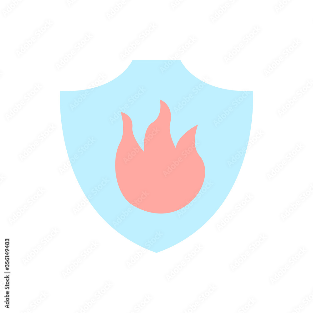 Poster shield, fire icon. simple color vector elements of firefighters icons for ui and ux, website or mobi