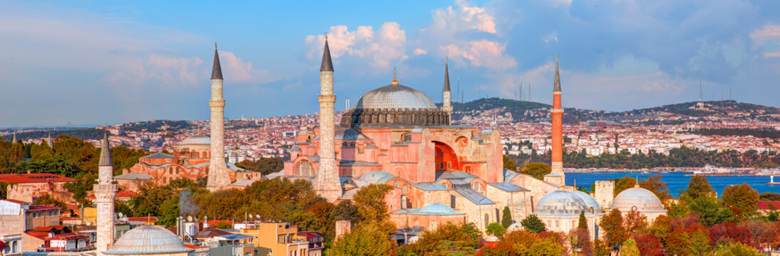 Hagia Sophia museum and ancient church . Hagia Sophia is a former Orthodox basilica, later a mosque, and now a museum