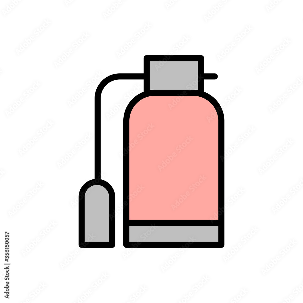 Poster fire extinguisher, emergency icon. simple color with outline vector elements of firefighters icons f