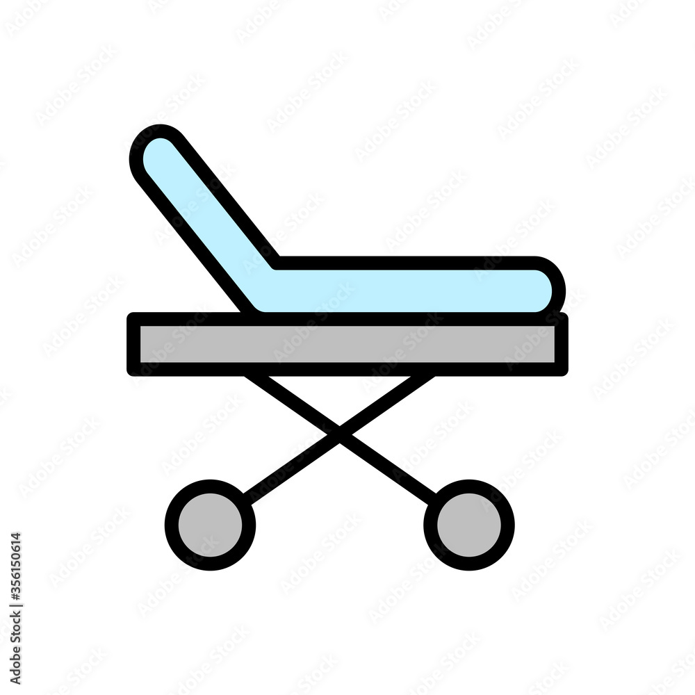 Poster gurney, ambulance icon. simple color with outline vector elements of firefighters icons for ui and u