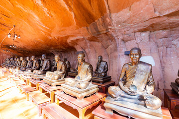 Monk statues at Wat Phu Tok, Bueng Kan, Thailand
