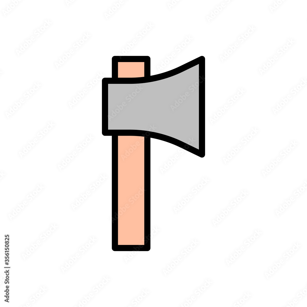 Poster ax, emergency icon. simple color with outline vector elements of firefighters icons for ui and ux, w