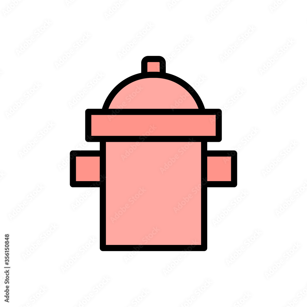 Poster fire, hydrant icon. simple color with outline vector elements of firefighters icons for ui and ux, w
