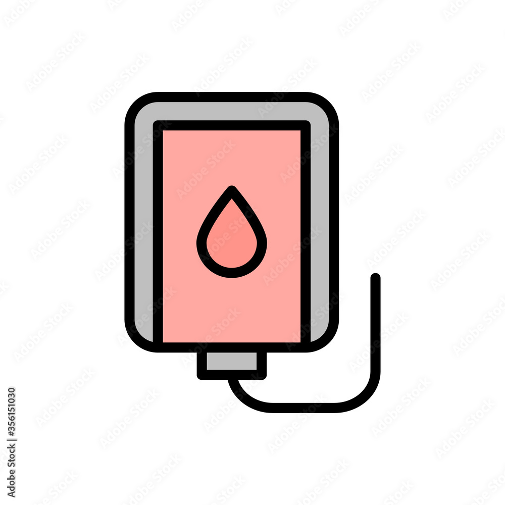 Poster blood, dropper icon. simple color with outline vector elements of firefighters icons for ui and ux, 