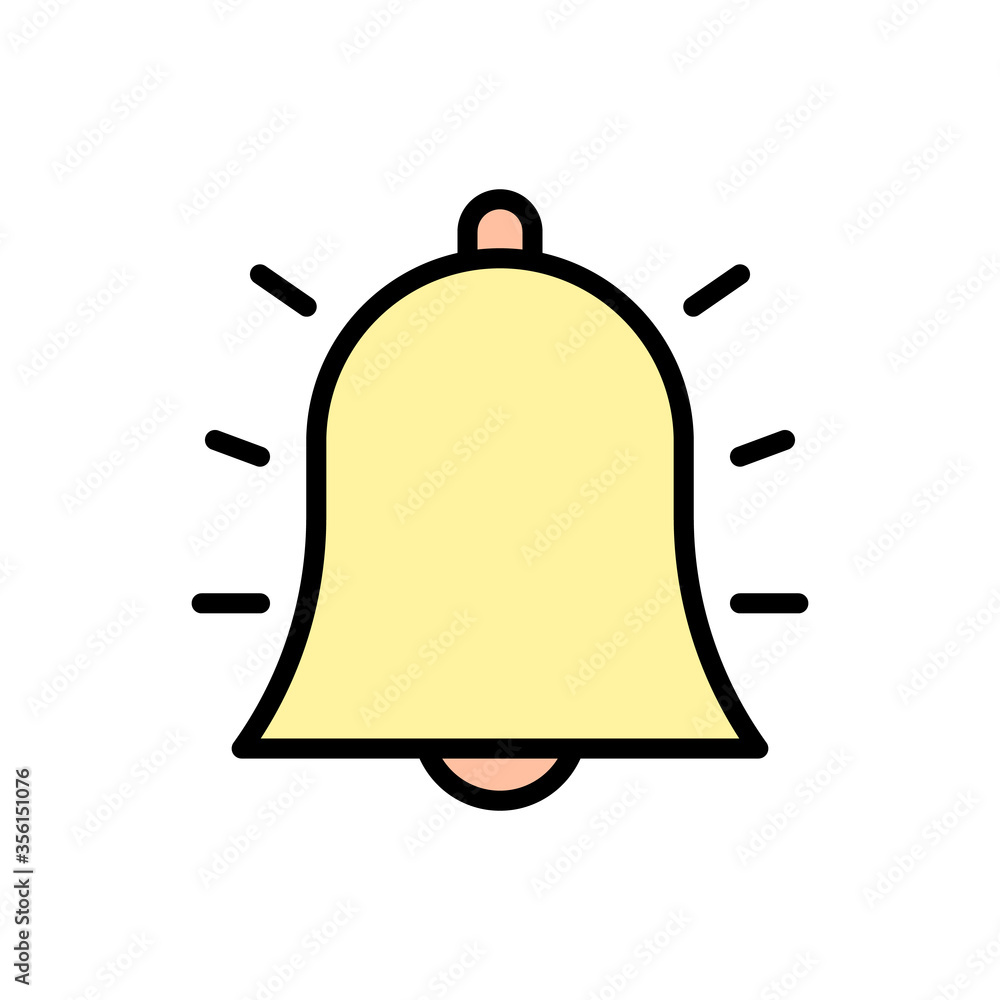 Poster bell, emergency icon. simple color with outline vector elements of firefighters icons for ui and ux,