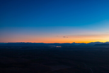Beautiful sunrise at Three Rock Whale of Phu Sing mountain