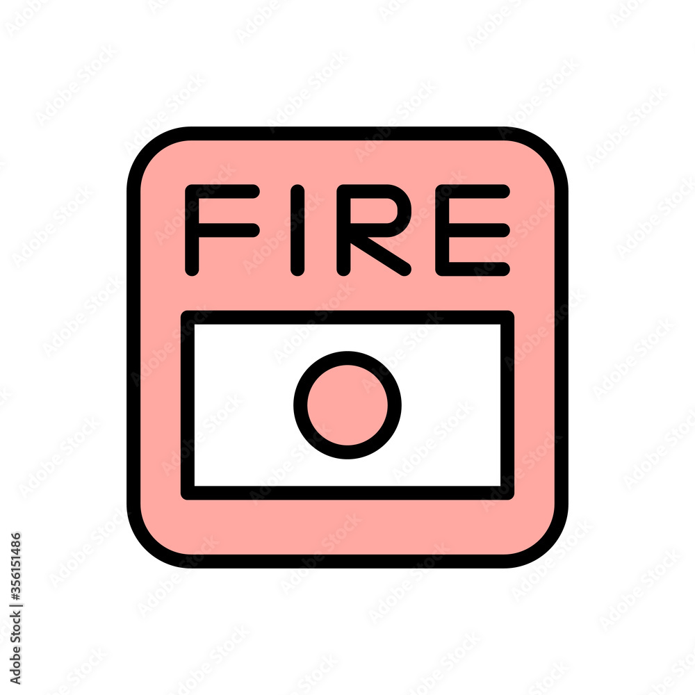 Poster fire, button icon. simple color with outline vector elements of firefighters icons for ui and ux, we