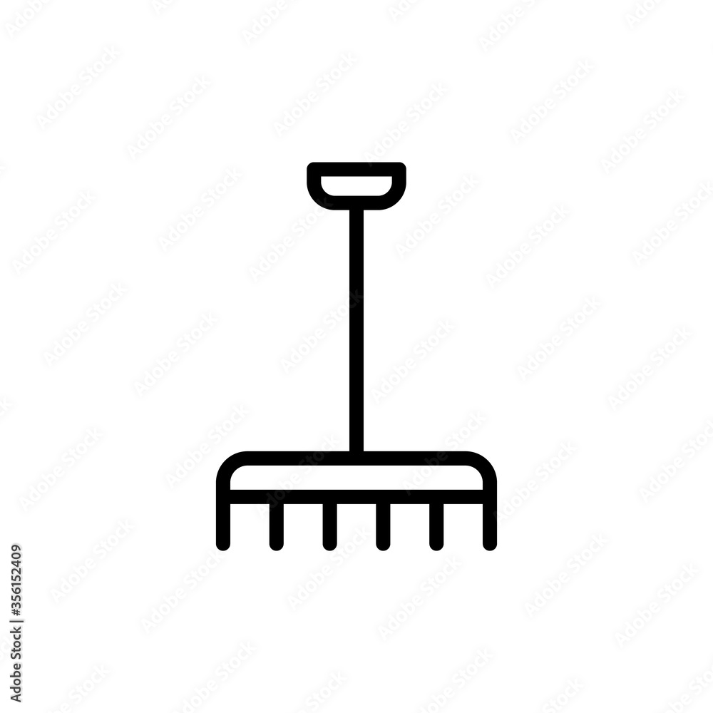 Poster rake, farm icon. simple line, outline vector elements of agriculture icons for ui and ux, website or