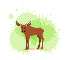 Flat vector elk logo isolated on white background
