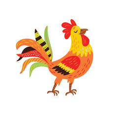 Rooster. Vector illustration. Farm bird