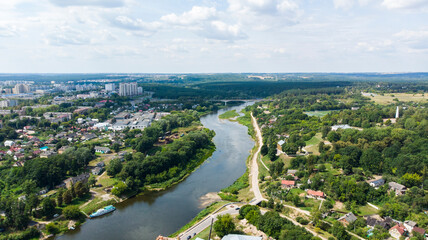 Belarusian city of Hrodna, bird's eye view