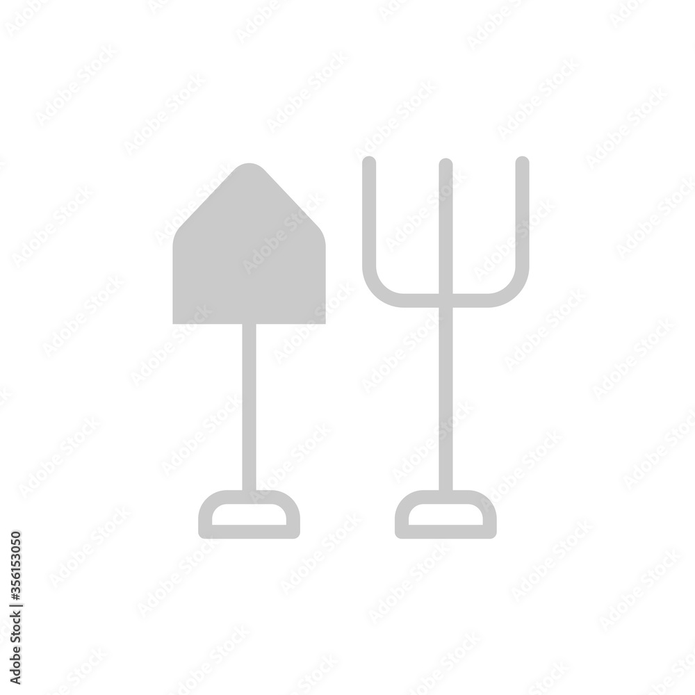 Poster shovel, pitchfork icon. simple color vector elements of agriculture icons for ui and ux, website or 