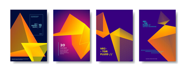 Minimal Vector covers design. Cool halftone gradients. Future poster template.