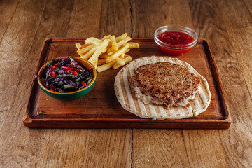 
lovely lunch on a wooden table