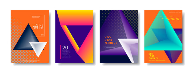 Minimal Vector covers design. Cool halftone gradients. Future Poster template.