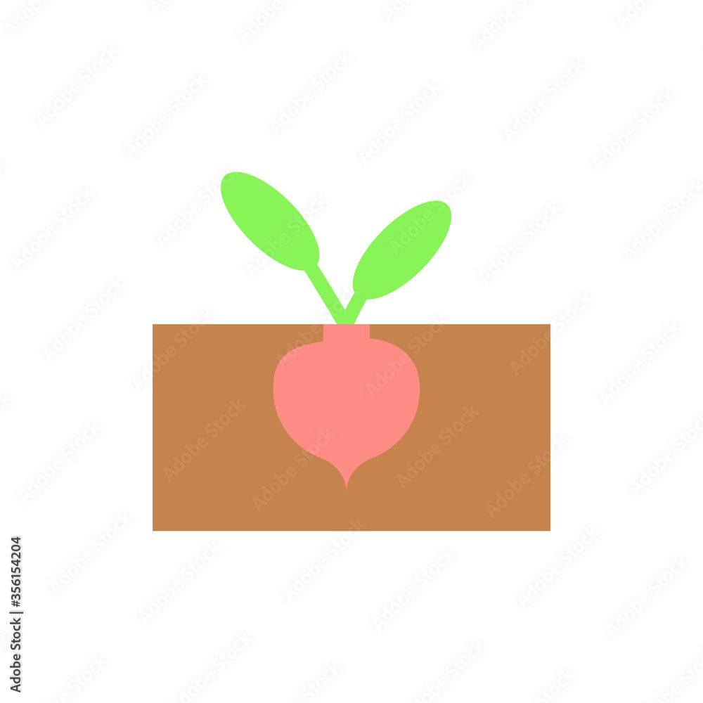 Poster soil, beet icon. simple color vector elements of agriculture icons for ui and ux, website or mobile 