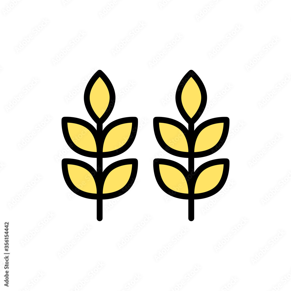 Poster wheat, ear icon. simple color with outline vector elements of agriculture icons for ui and ux, websi