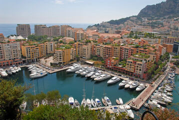 Fototapeta na wymiar Port de Fontvieille, Monte Carlo von oben