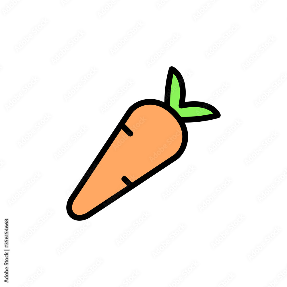 Poster carrot, vegetable icon. simple color with outline vector elements of agriculture icons for ui and ux