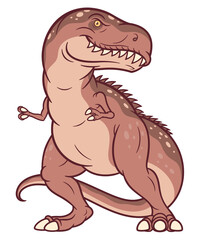 Cartoon brown Tyrannosaurus