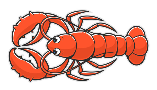 Cartoon red lobster