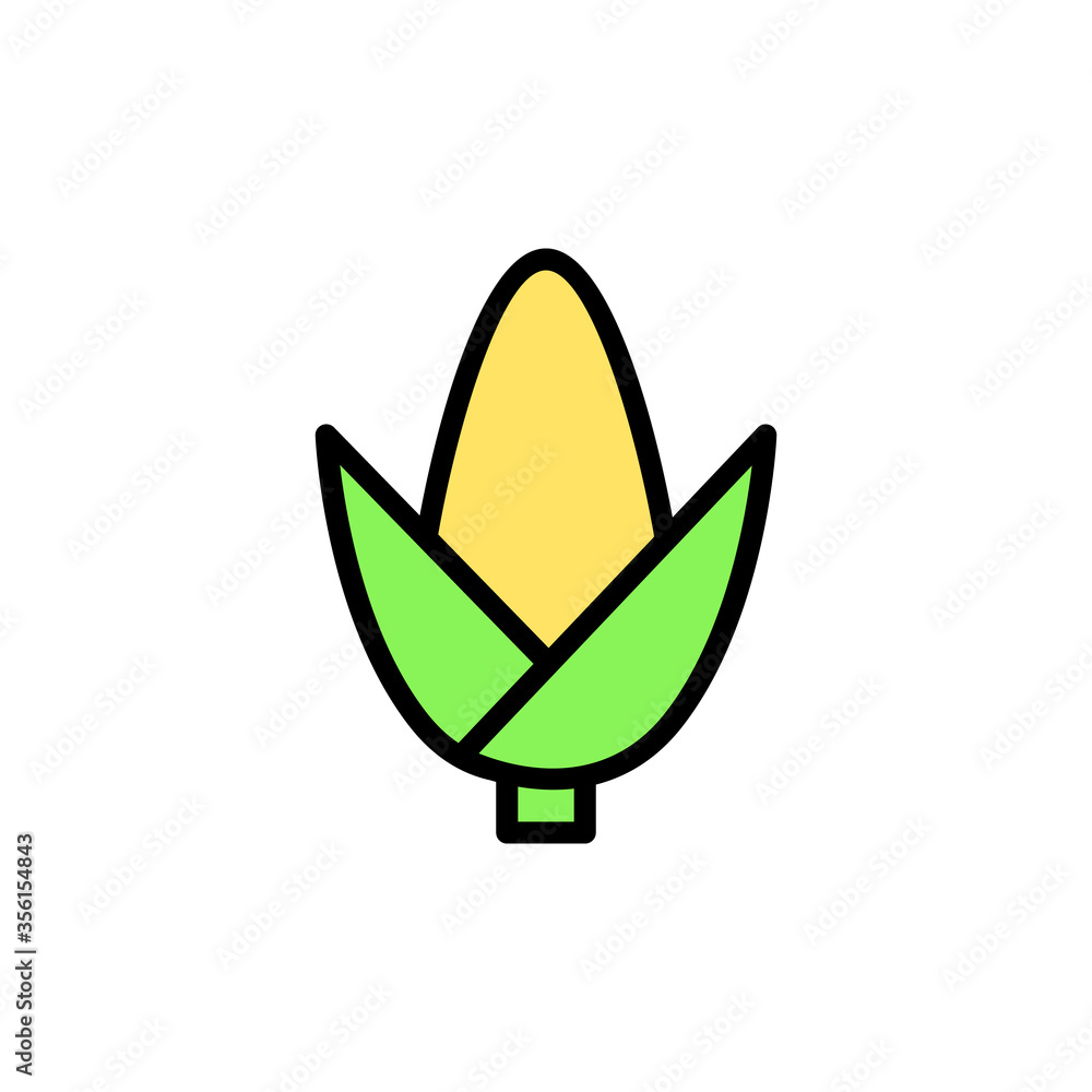 Poster corn, farm icon. simple color with outline vector elements of agriculture icons for ui and ux, websi