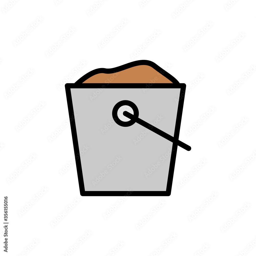 Poster bucket, soil icon. simple color with outline vector elements of agriculture icons for ui and ux, web