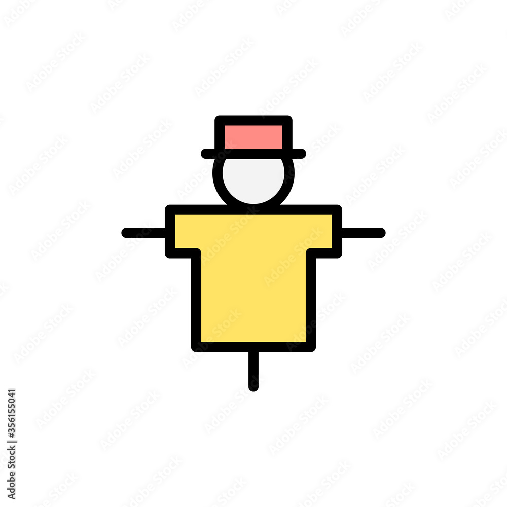 Poster scarecrow, farm icon. simple color with outline vector elements of agriculture icons for ui and ux, 