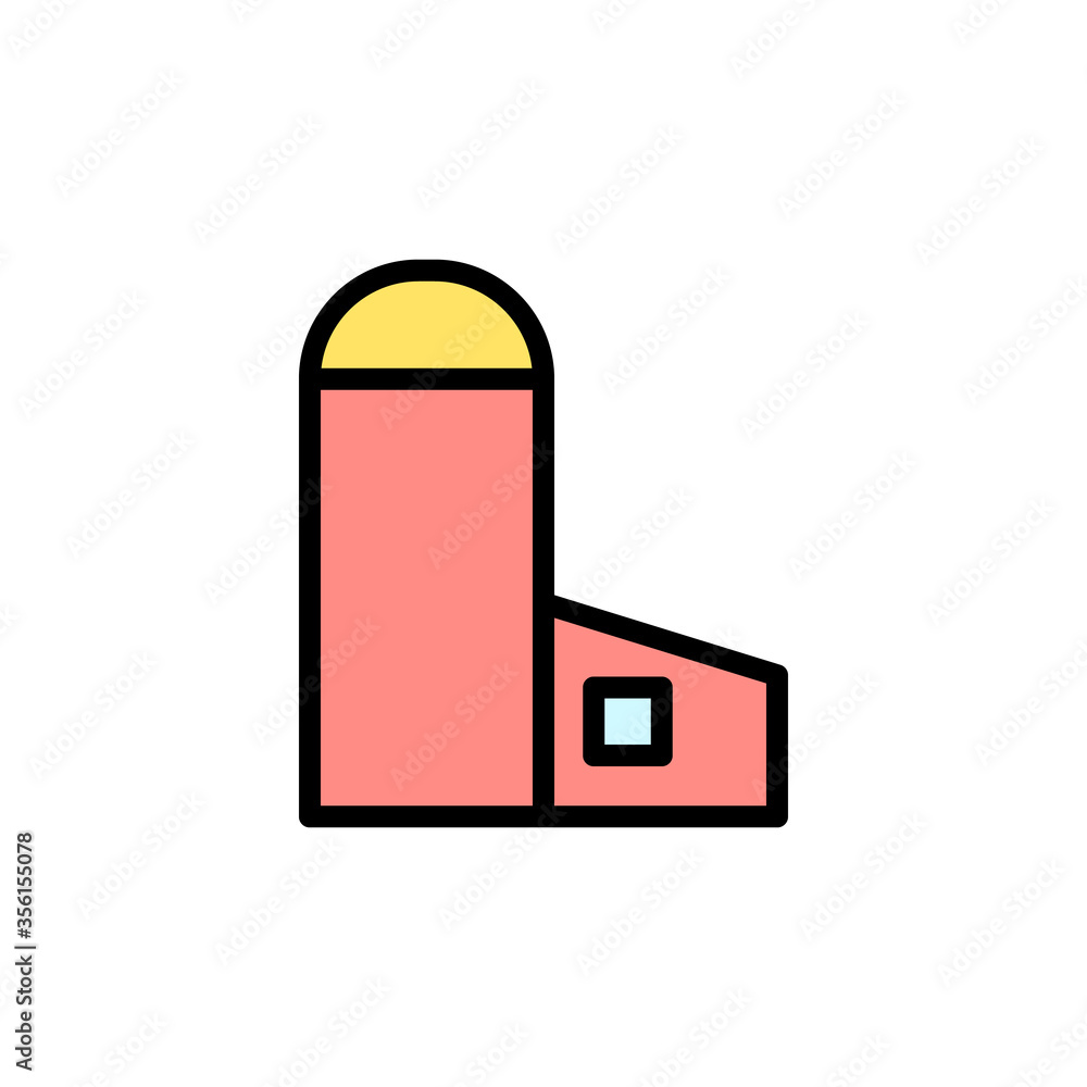 Poster farm, building icon. simple color with outline vector elements of agriculture icons for ui and ux, w