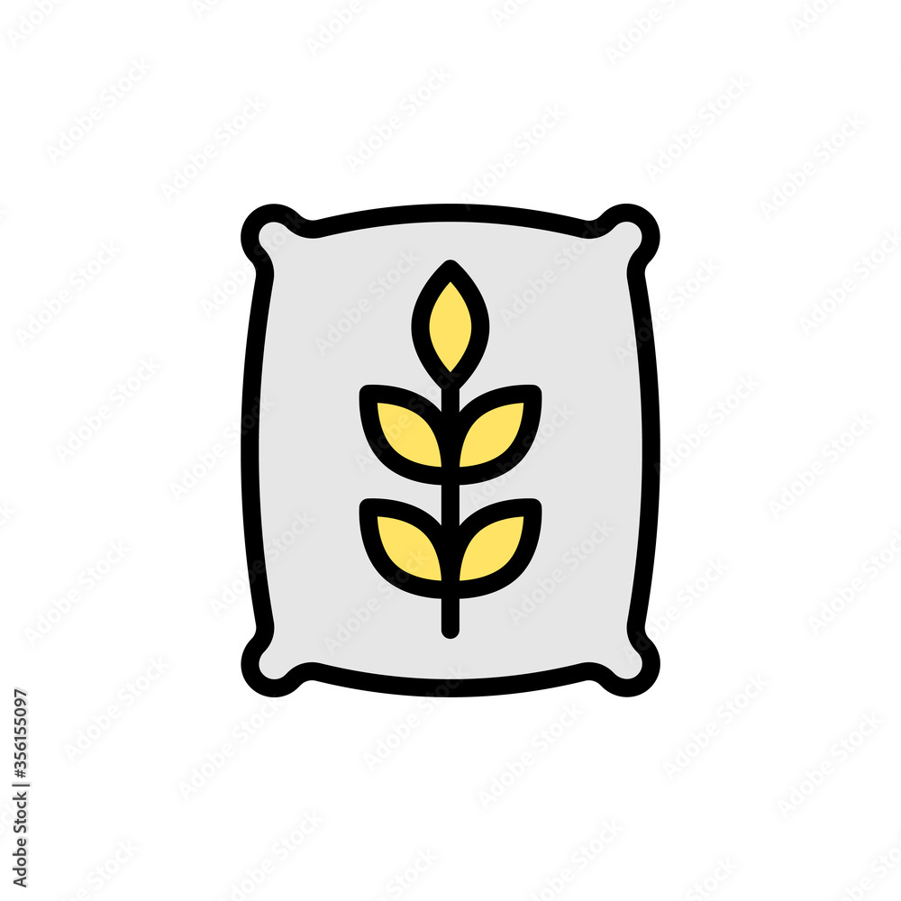 Poster bag, wheat icon. simple color with outline vector elements of agriculture icons for ui and ux, websi