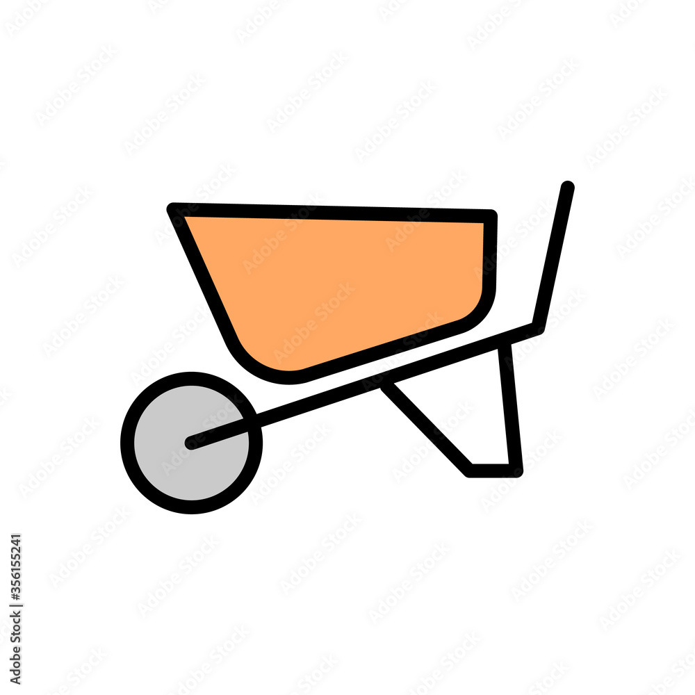 Aufkleber wheelbarrow, farm icon. simple color with outline vector elements of agriculture icons for ui and ux