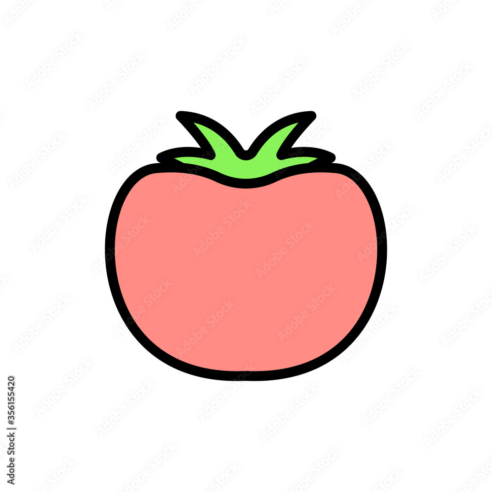 Aufkleber tomato, vegetable icon. simple color with outline vector elements of agriculture icons for ui and ux